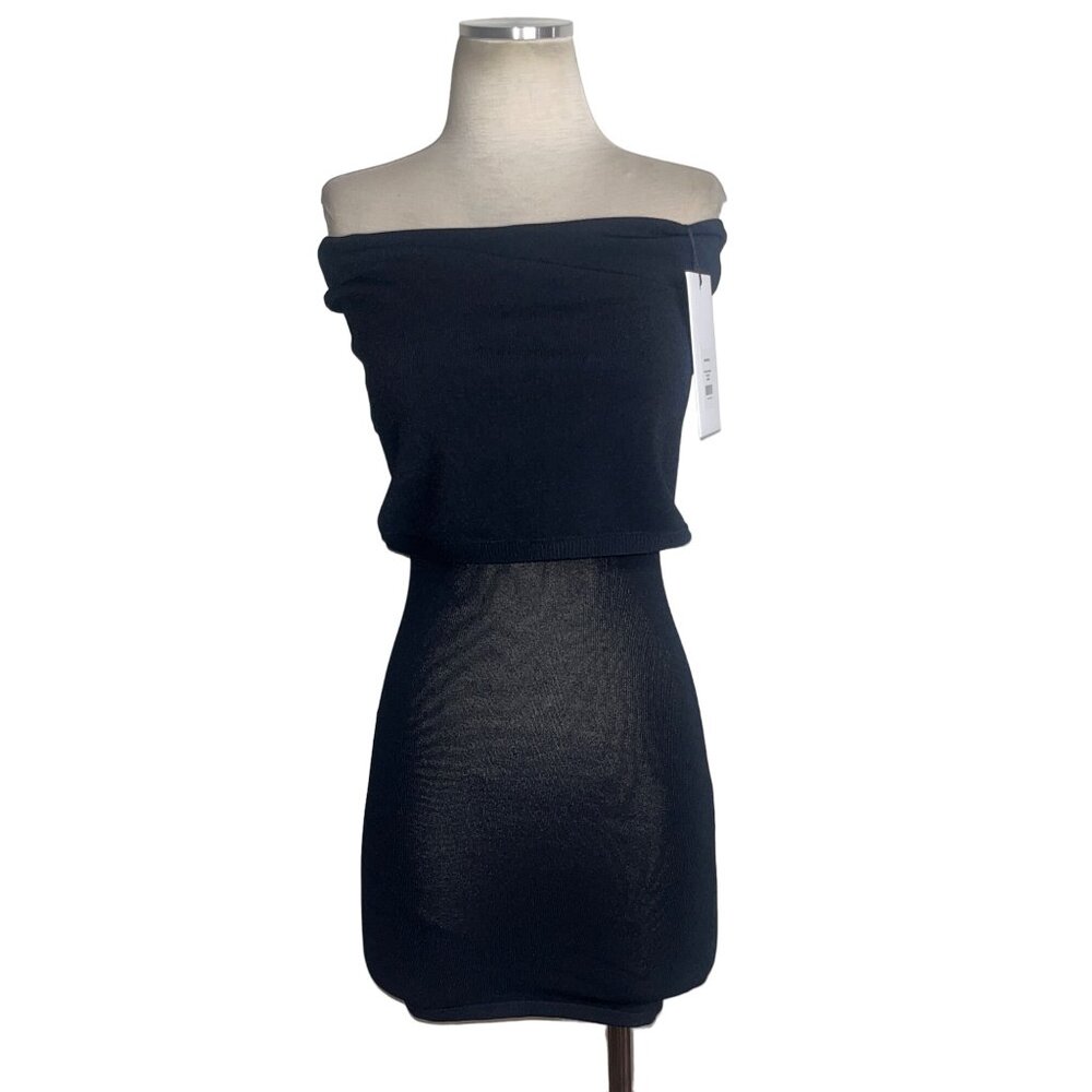 WARDROBE.NYC Off The Shoulder Mini Dress in Black Small New Womens Stretchy - Picture 4 of 16